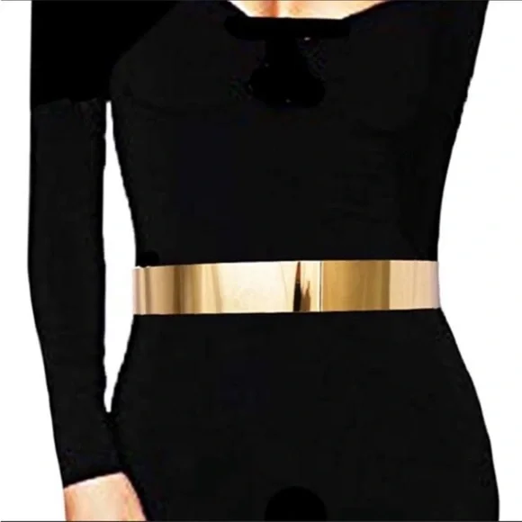 - Gold Metal Polished Waist chain belt *NEW* Hpmjz Chain Belt for Women Metal Waist Chain Chunky Belly  main image 4